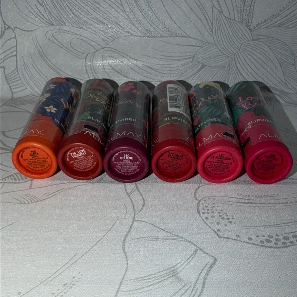 Almay Lip Vibes Collection - Bold and Bright Shades 6pc Lot